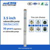 Mastra 3.5 인치 ac 수중 시추공 펌프 고압 워터 펌프 R85-QX 1 3 hp 수중 펌프