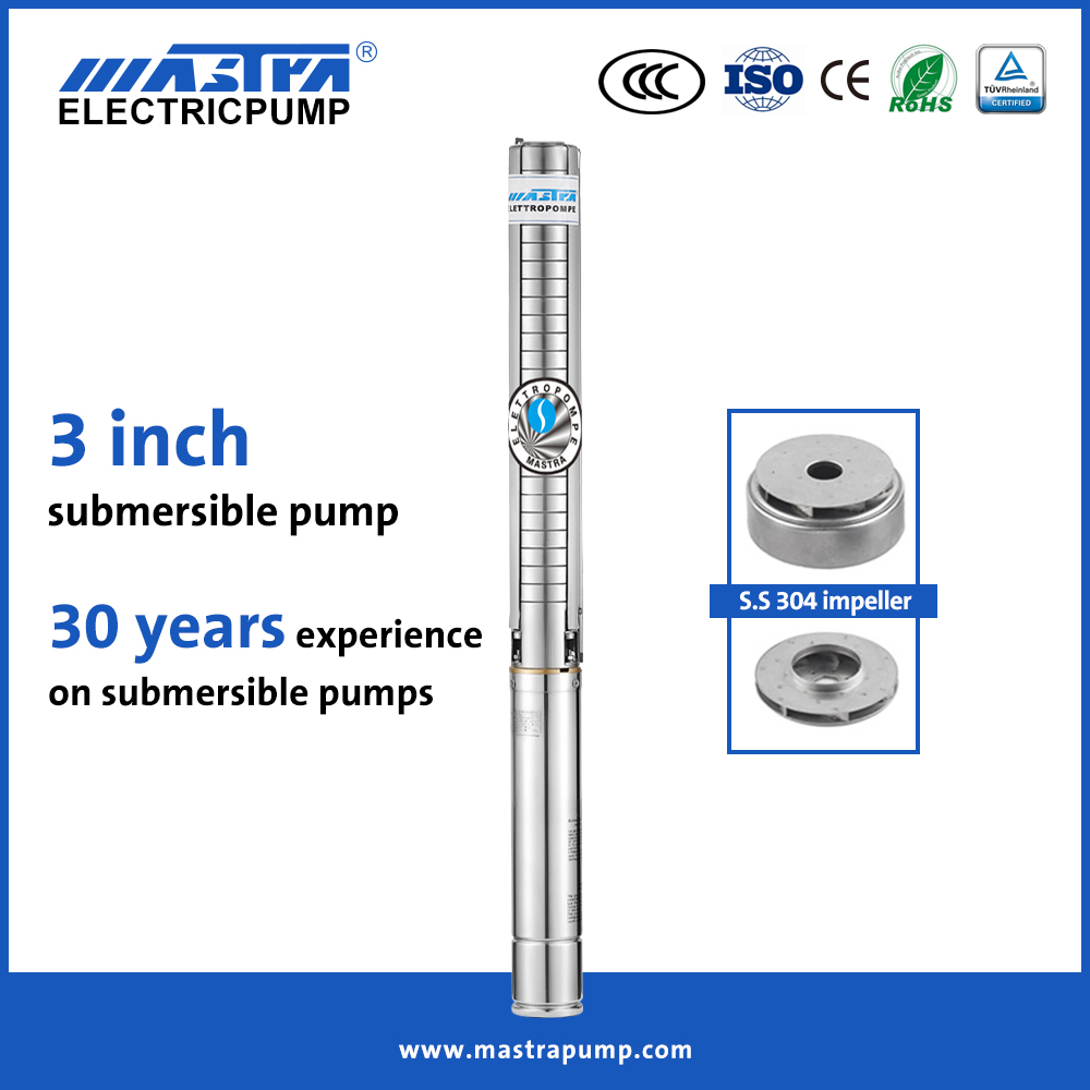 Mastra 3 inch full stainless steel Submersible Pump supplier 3SP 1 2 hp submersible sump pump