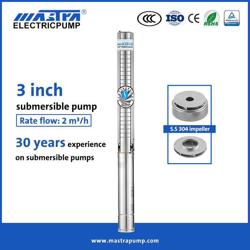Mastra 3 inch ho&agrave;n to&agrave;n bằng th&eacute;p kh&ocirc;ng gỉ grundfos 1 M&aacute;y bơm ch&igrave;m giếng khoan 2 hp M&aacute;y bơm ch&igrave;m điện 3SP2-32