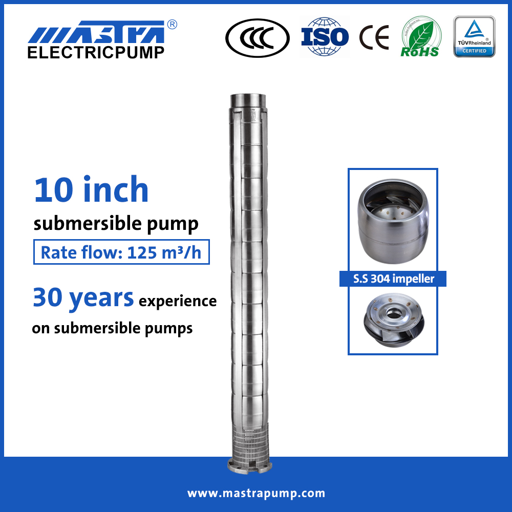 Mastra 10 inch full stainless steel best brand submersible well pump 10SP125-09 electric submersible pump