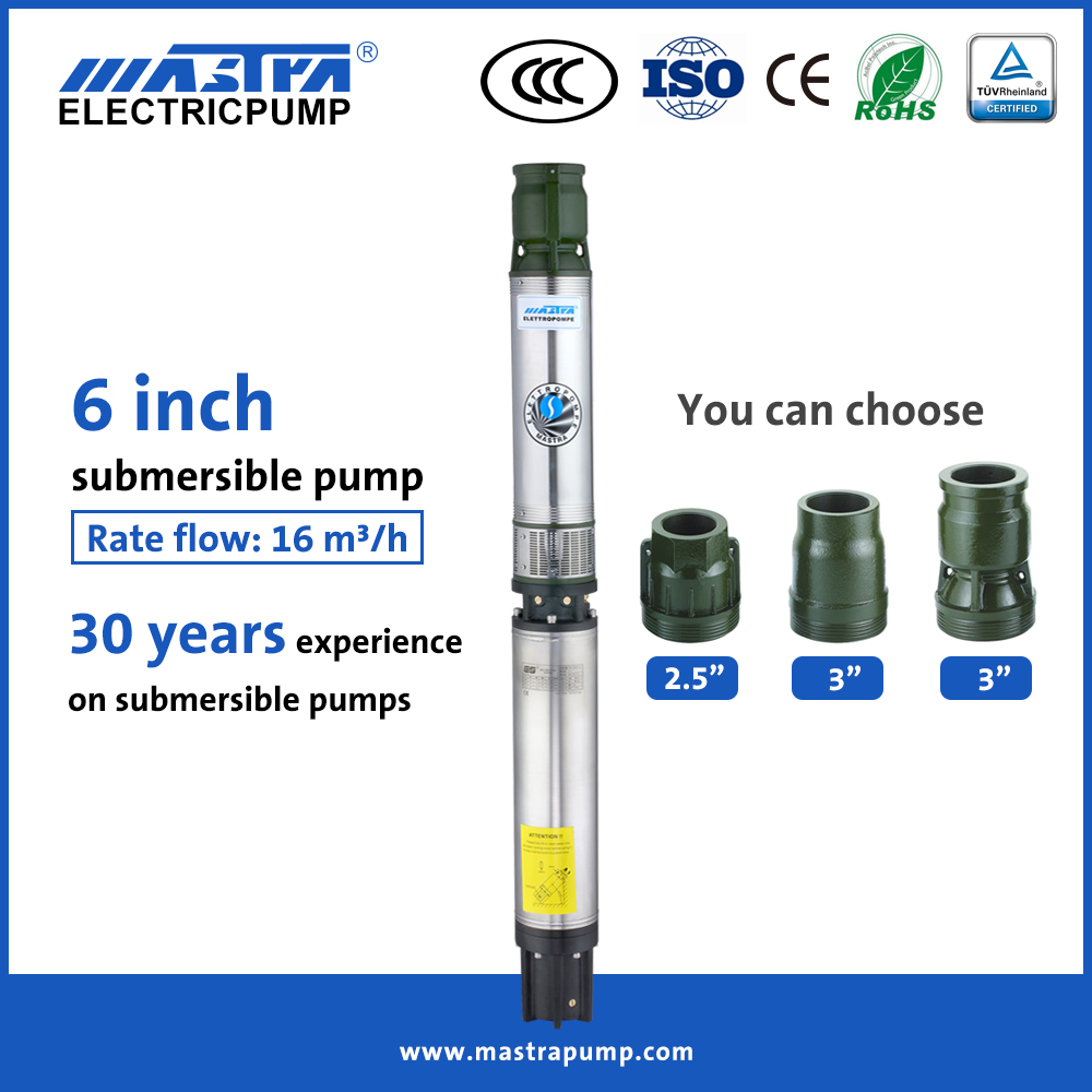 Mastra 6 inch submersible borehole water pump suppliers R150-CS 15 hp submersible well pump