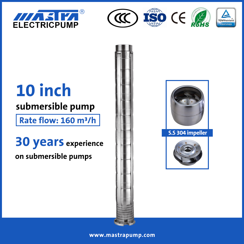 Mastra 10 inch all stainless steel grundfos submersible well pump reviews 10SP160-08 electric submersible pump