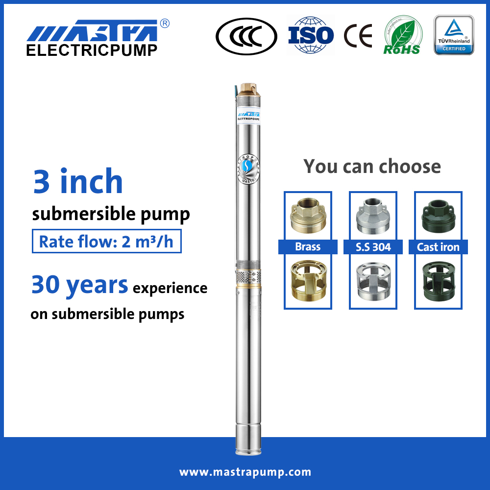 Mastra 3 inch Submersible well Pump R75-T2 1 horsepower submersible pump