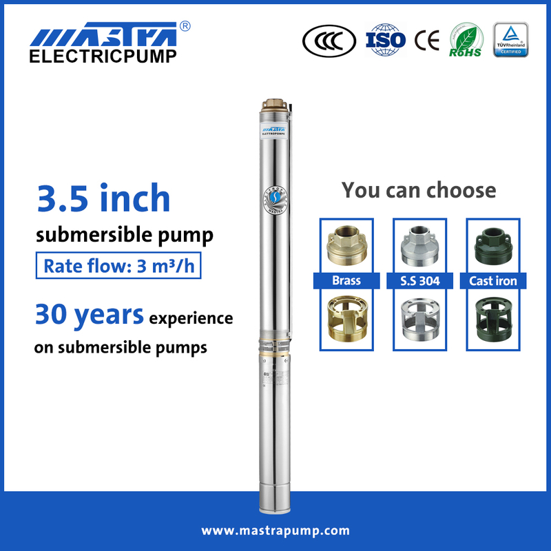 Bombas sumergibles Grundfos Mastra de 3,5 pulgadas R85-QA bomba de pozo sumergible de acero inoxidable de 3 hp