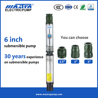 MASTRA 6 inji ah oo soo saarta bamka birta ah ee aan biyaha hoos gelin karin ee R150 Taxane Deep Well Submersible Pump